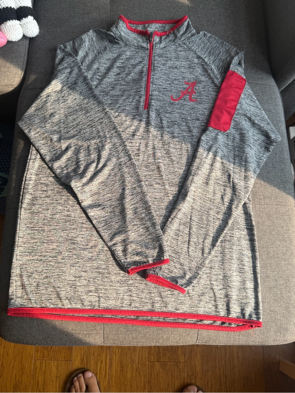 Colosseum Gray & Red Quarter-Zip Performance Pullover